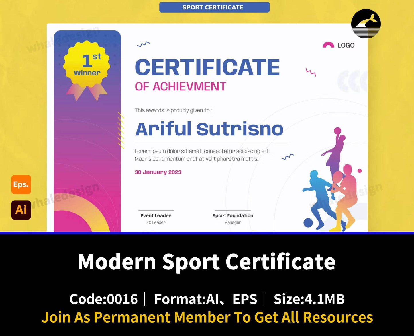 16Modern Sport Certificate - whaledesign