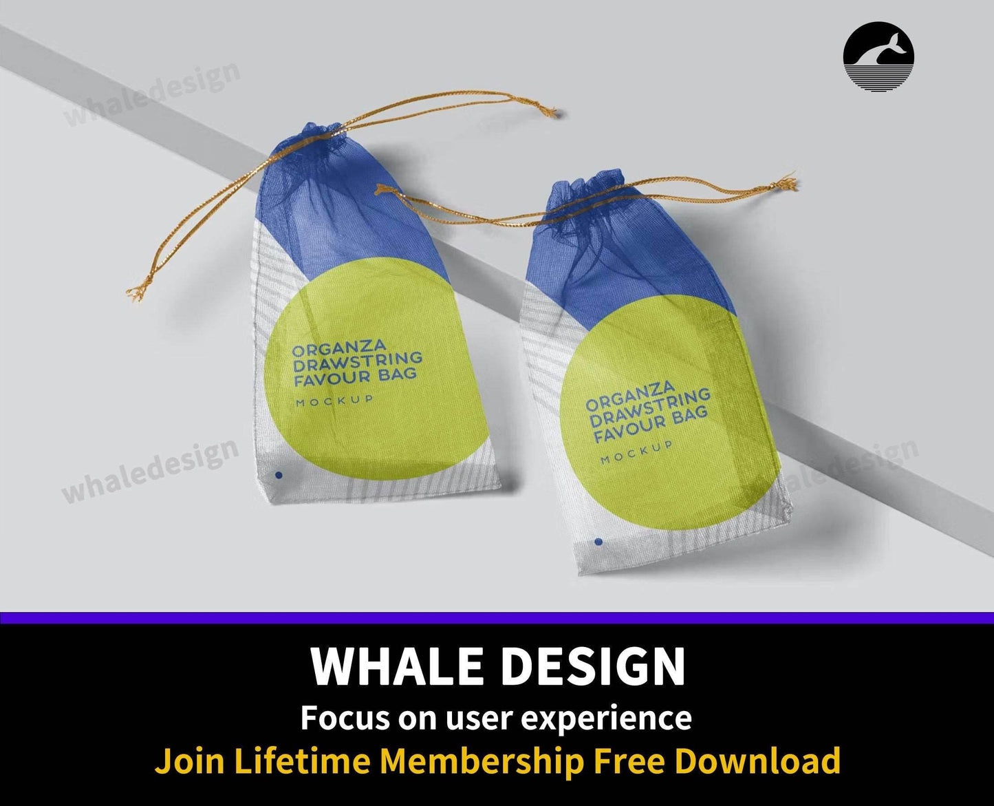 168Organza Drawstring Favor Bag Mockups - whaledesign