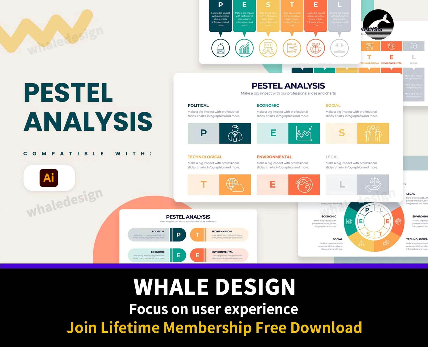 278Business PESTEL Analysis Illustrator Infographics - whaledesign