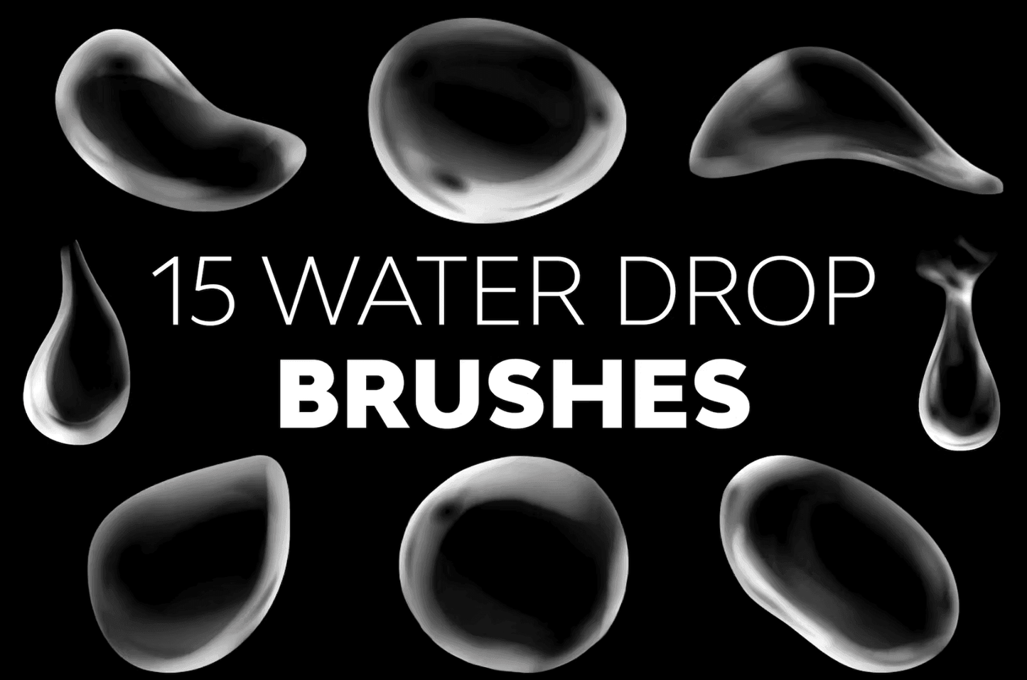 520 Water Drop Brushes - whaledesign