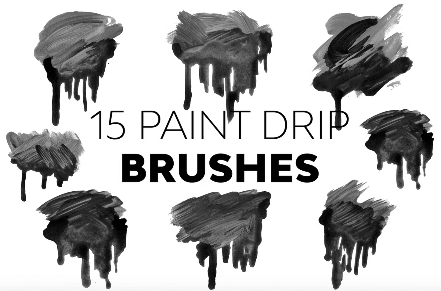 534 Paint Drip Brushes - whaledesign