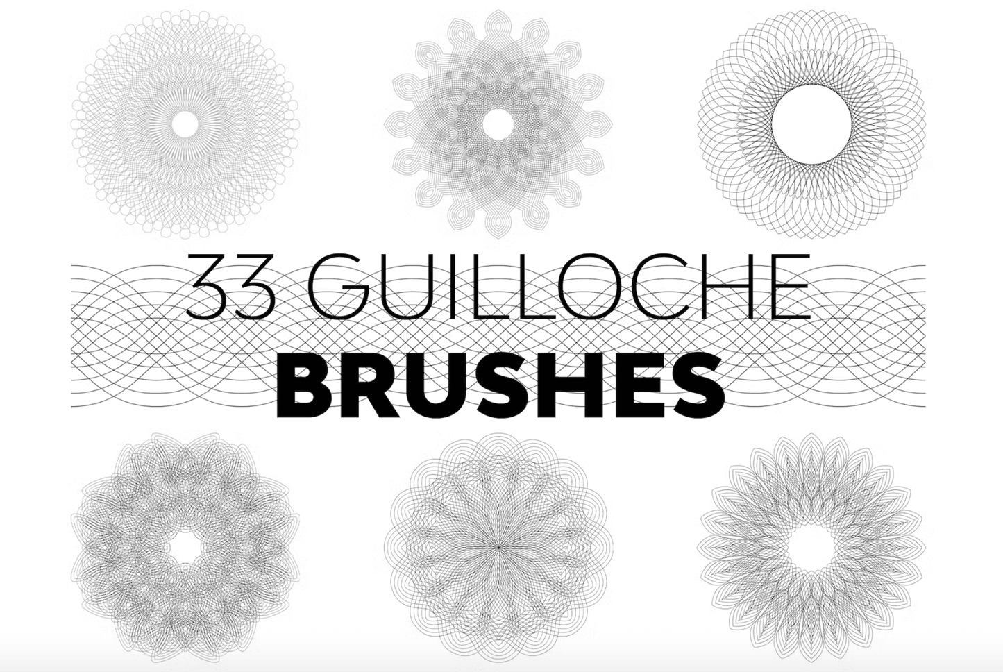 539 Guilloche Brushes - whaledesign