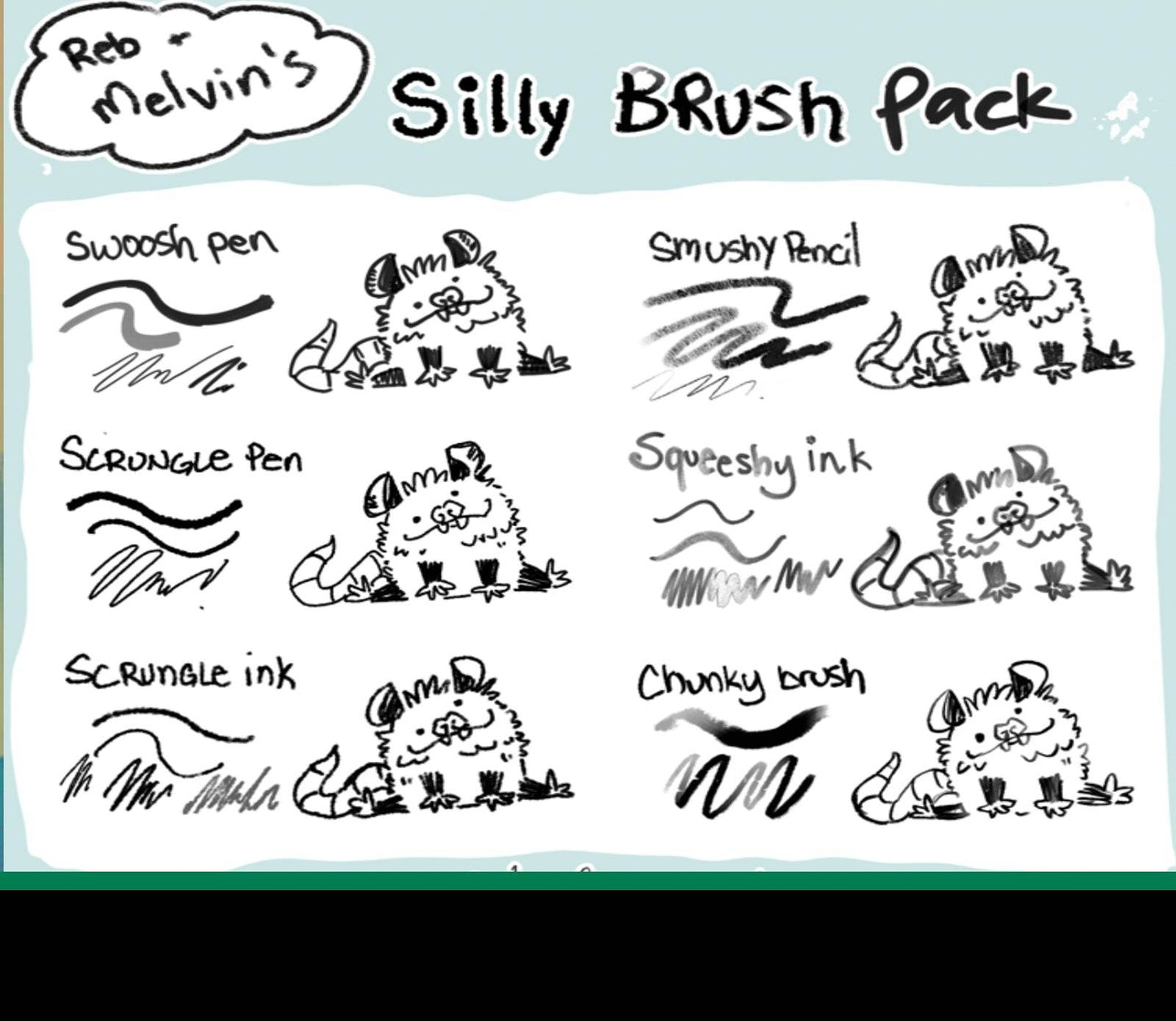797 Reb & Melvin's Foolproof Brush Pack - Procreate - whaledesign