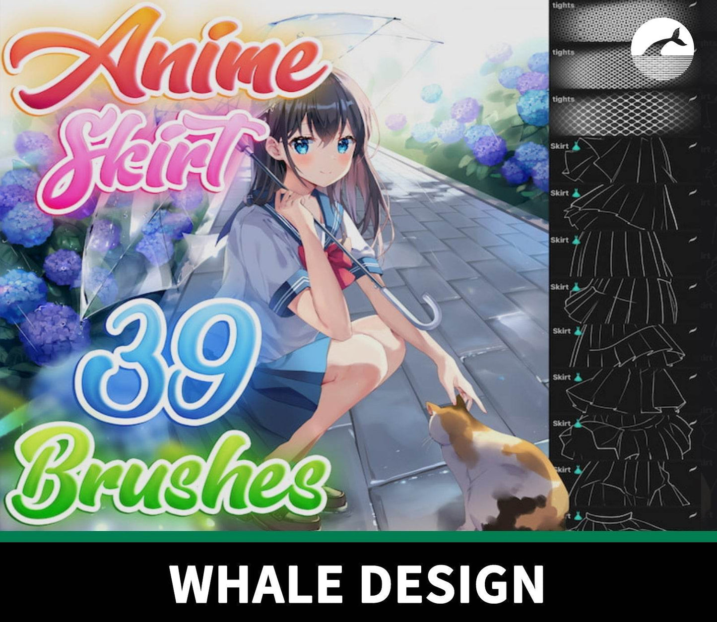 904 Attki Comic Skirt Brush - whaledesign