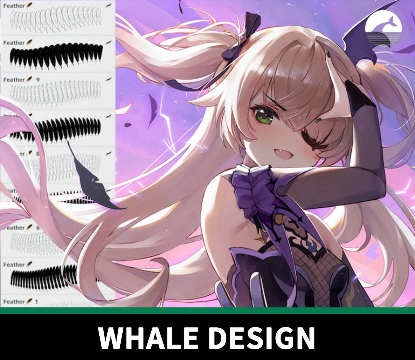 930 Attki Comic Feather Brush Set - whaledesign