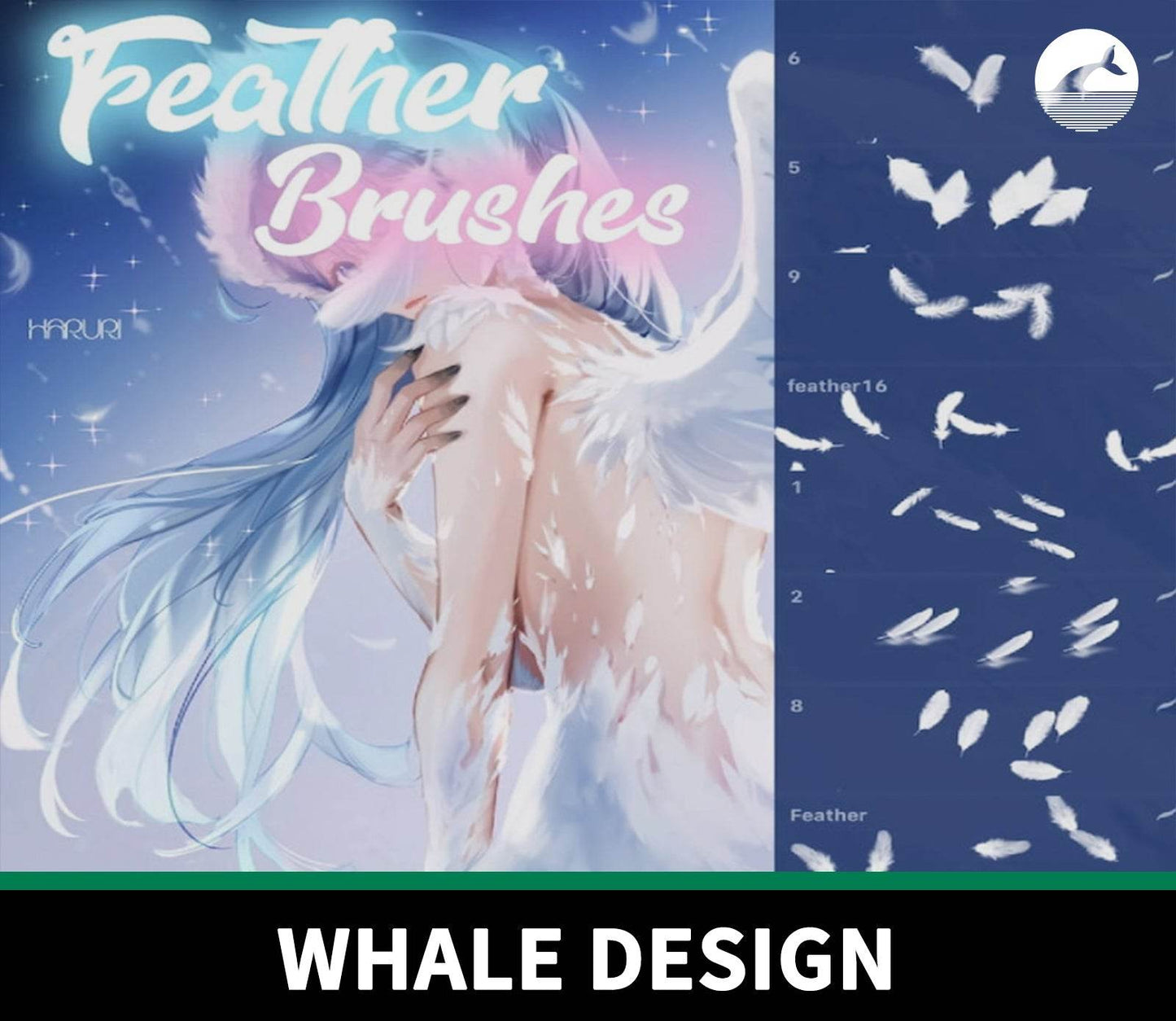 938 Anime Feather Brush - whaledesign