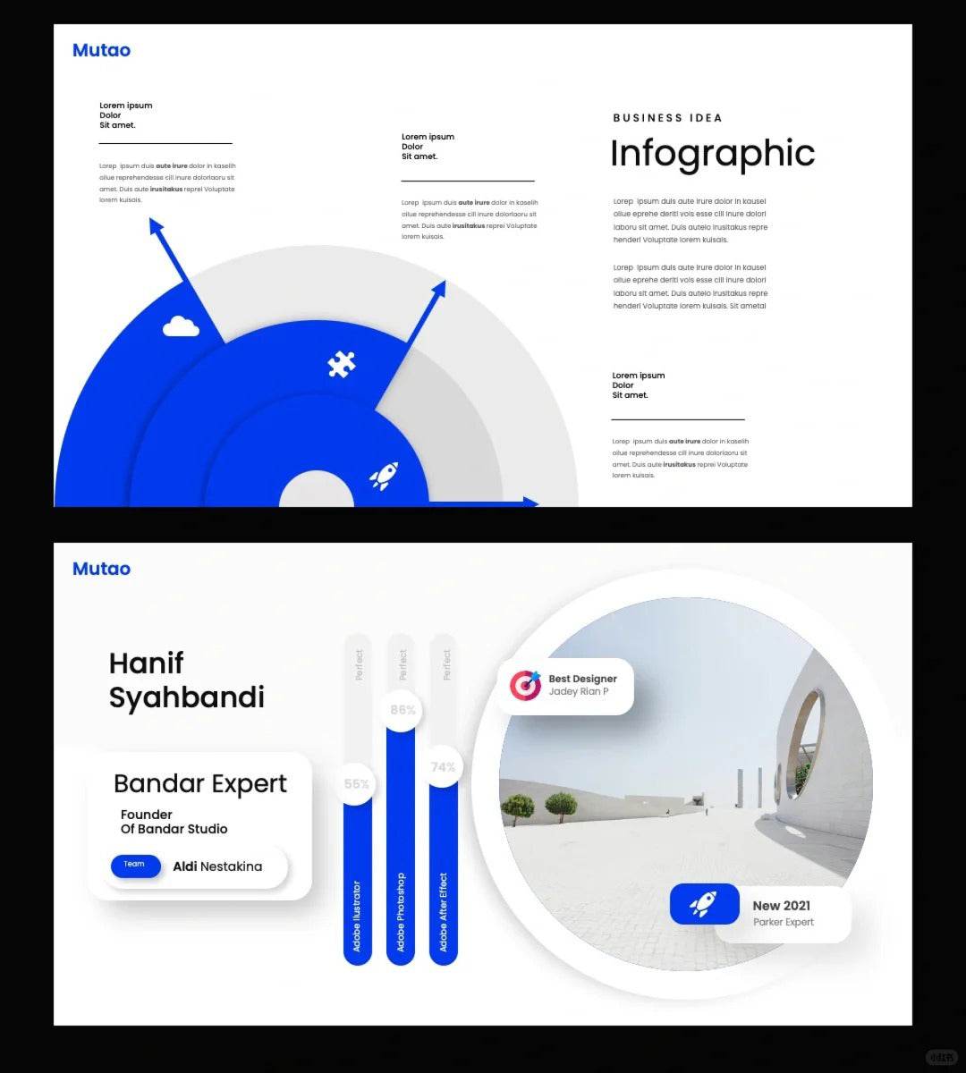 1015 Take a look at the unforgettable blue and white color PPT template - whaledesign