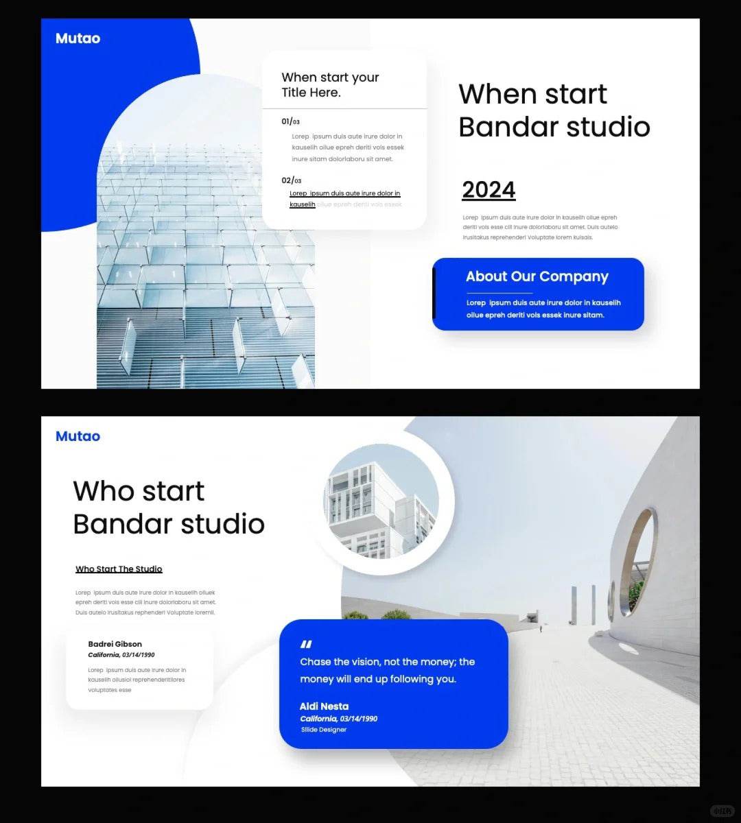 1015 Take a look at the unforgettable blue and white color PPT template - whaledesign