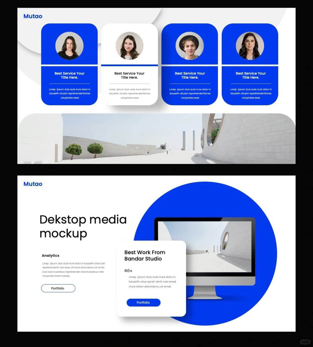 1015 Take a look at the unforgettable blue and white color PPT template - whaledesign