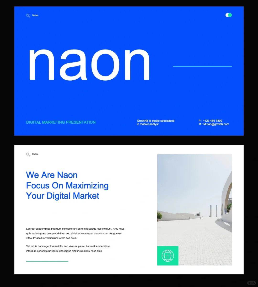 1020 Super clean blue and white color matching PPT template, limited time benefit - whaledesign