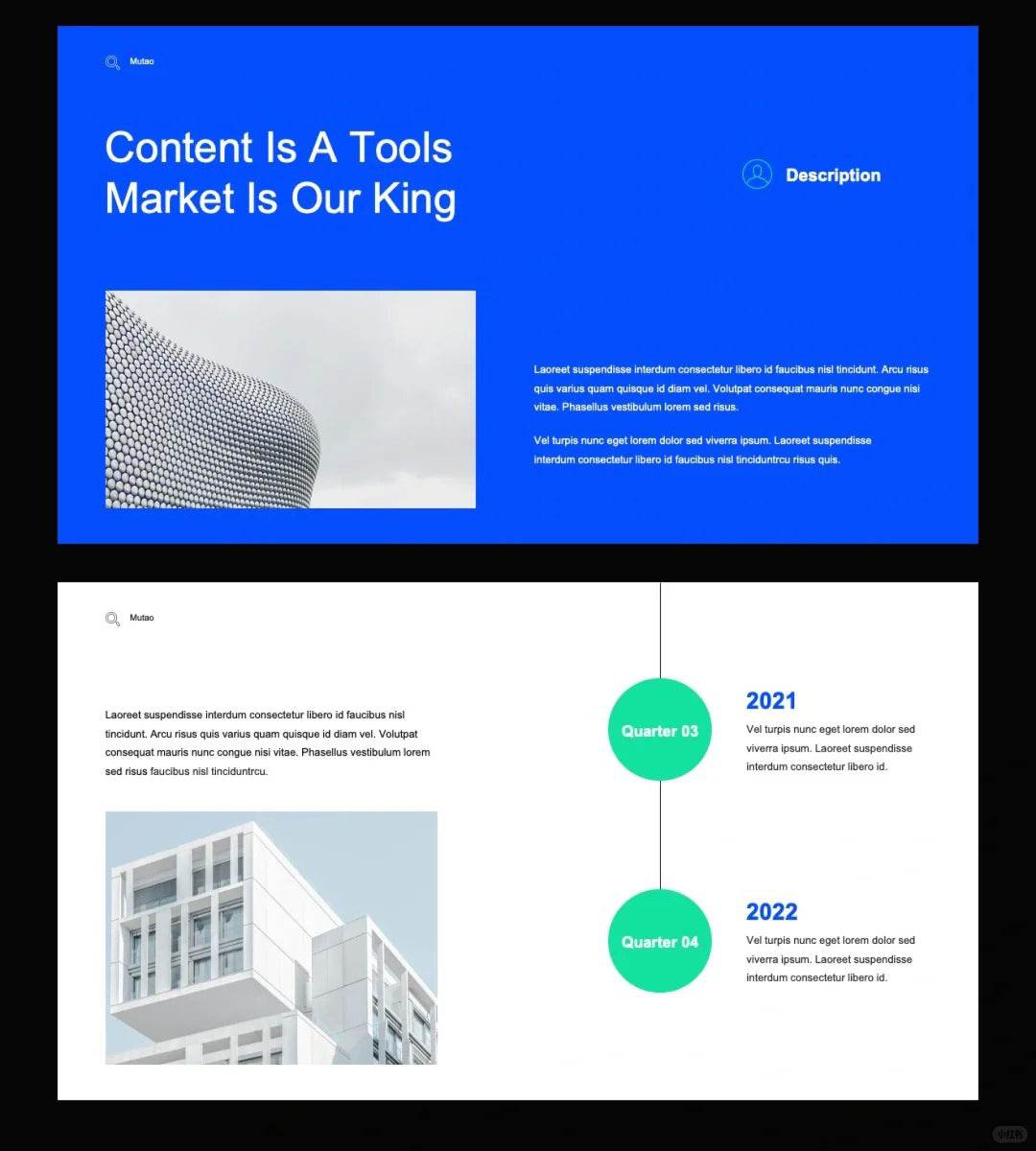 1020 Super clean blue and white color matching PPT template, limited time benefit - whaledesign