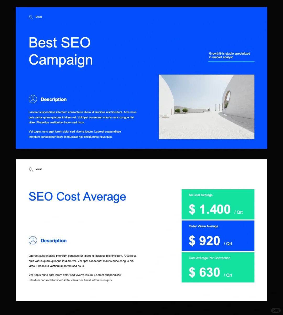 1020 Super clean blue and white color matching PPT template, limited time benefit - whaledesign