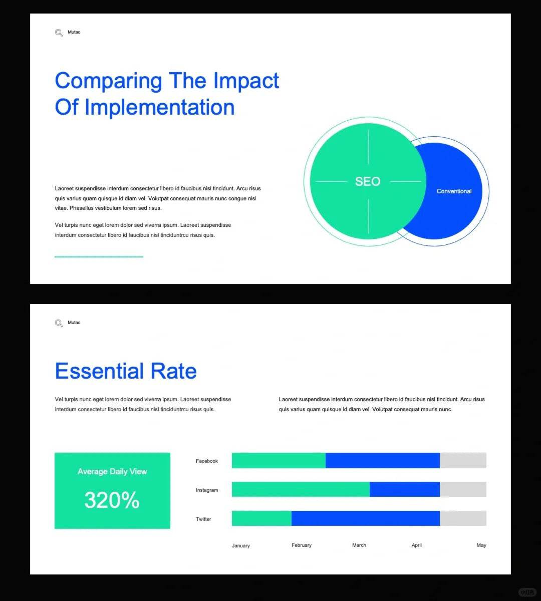 1020 Super clean blue and white color matching PPT template, limited time benefit - whaledesign