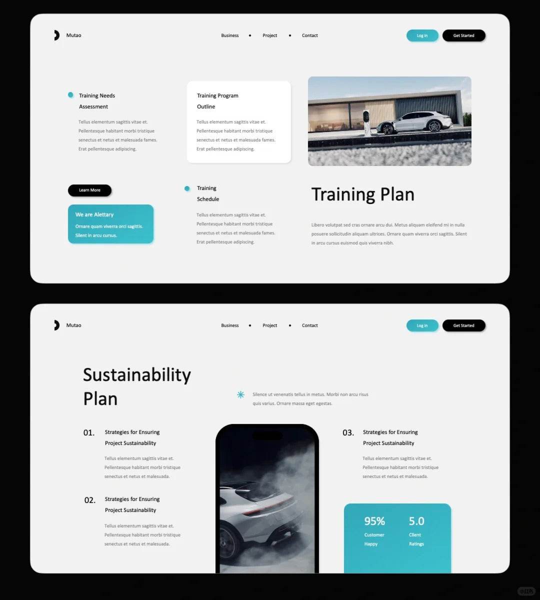 1022 Simple and clean blue and white color scheme PPT - whaledesign