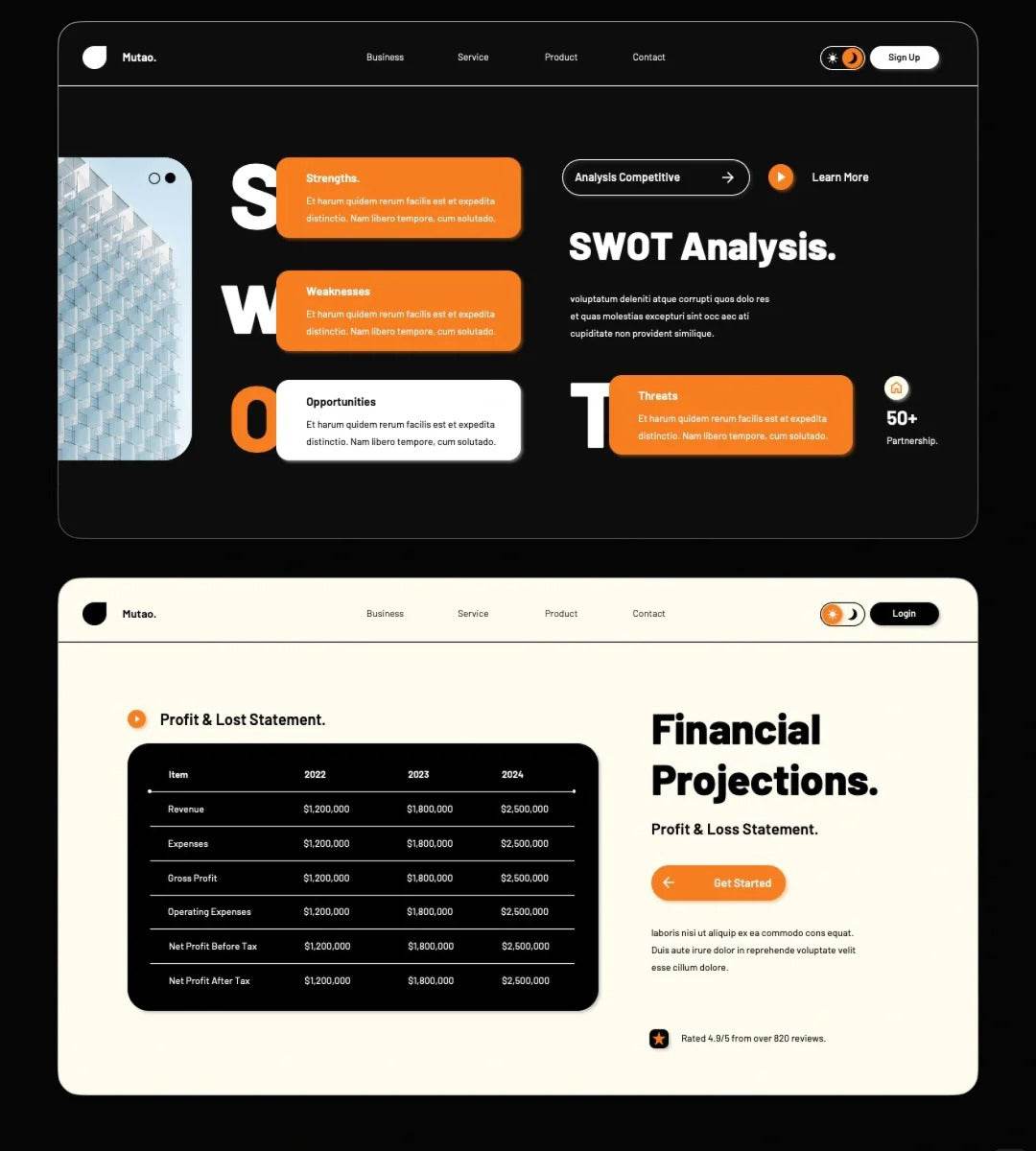 1024 High-grade orange and black color matching PPT - whaledesign