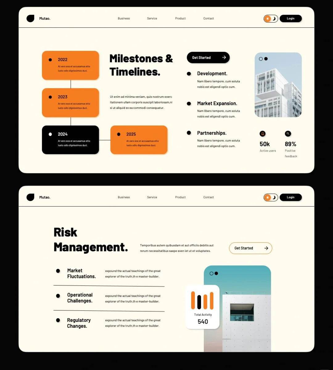 1024 High-grade orange and black color matching PPT - whaledesign