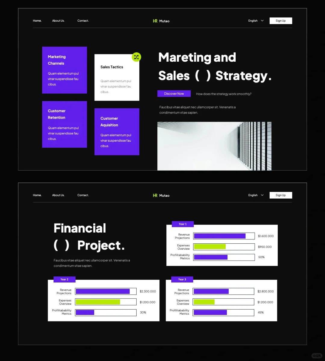 1029 Purple and green EVA color matching PPT template - whaledesign