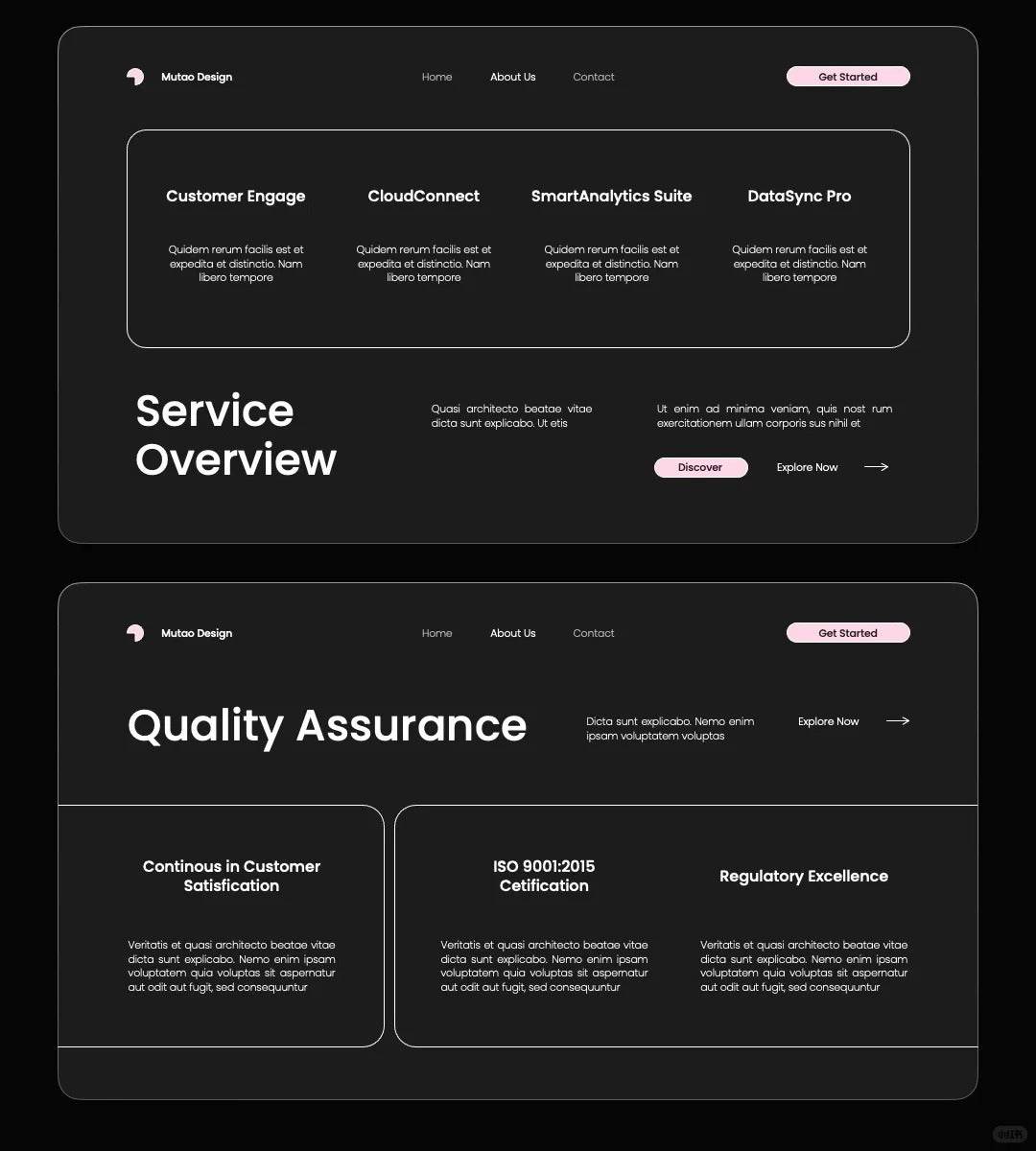 1048 Pink and black color minimalist PPT template - whaledesign