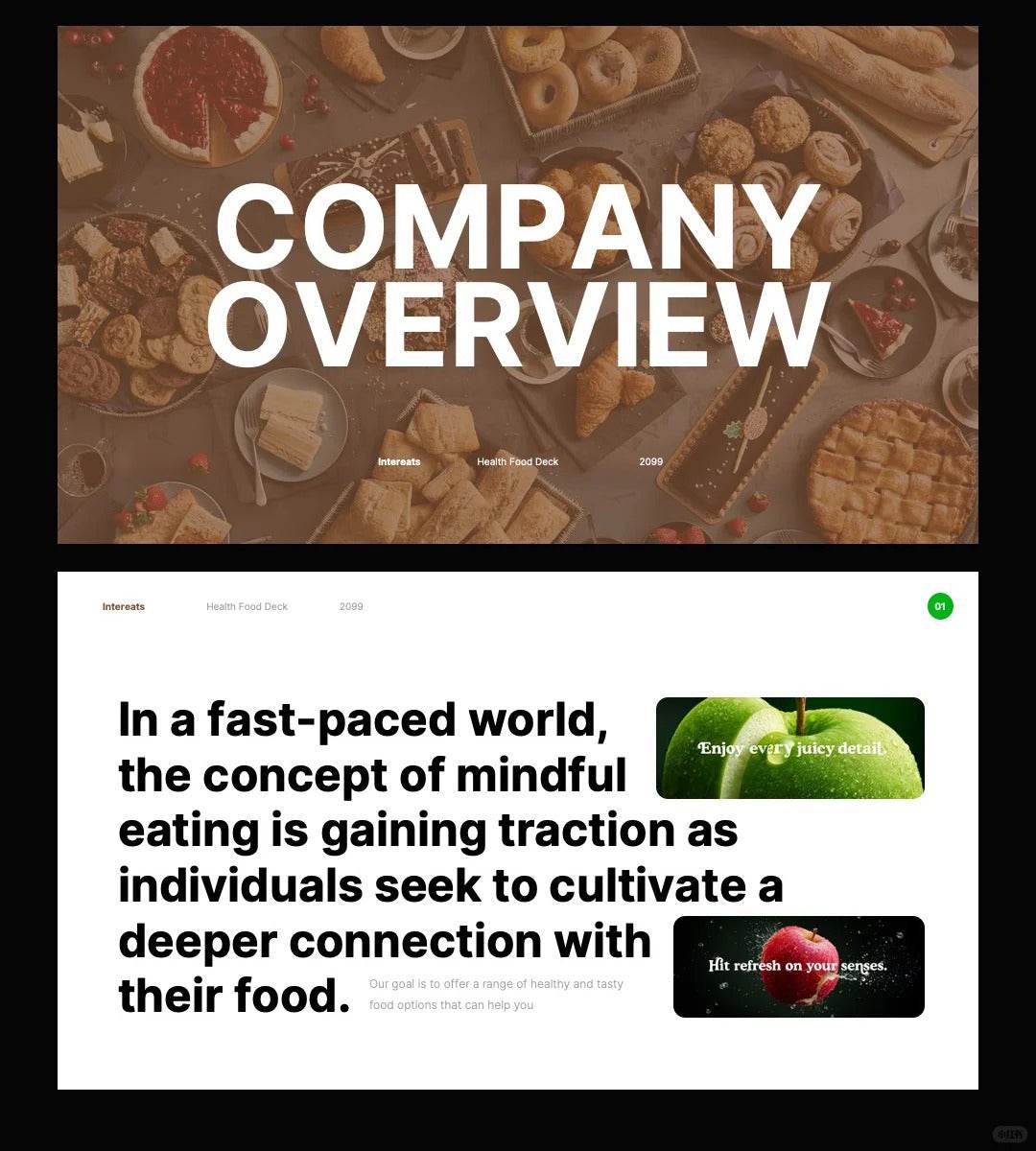 1060 Green coffee color matching (light meal) advanced PPT Key template - whaledesign