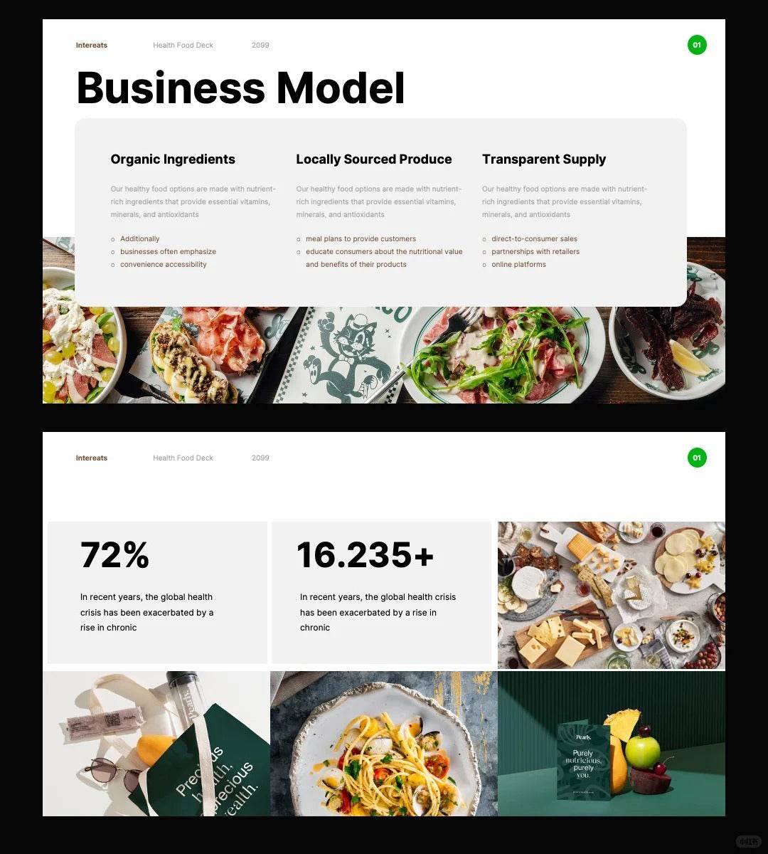 1060 Green coffee color matching (light meal) advanced PPT Key template - whaledesign