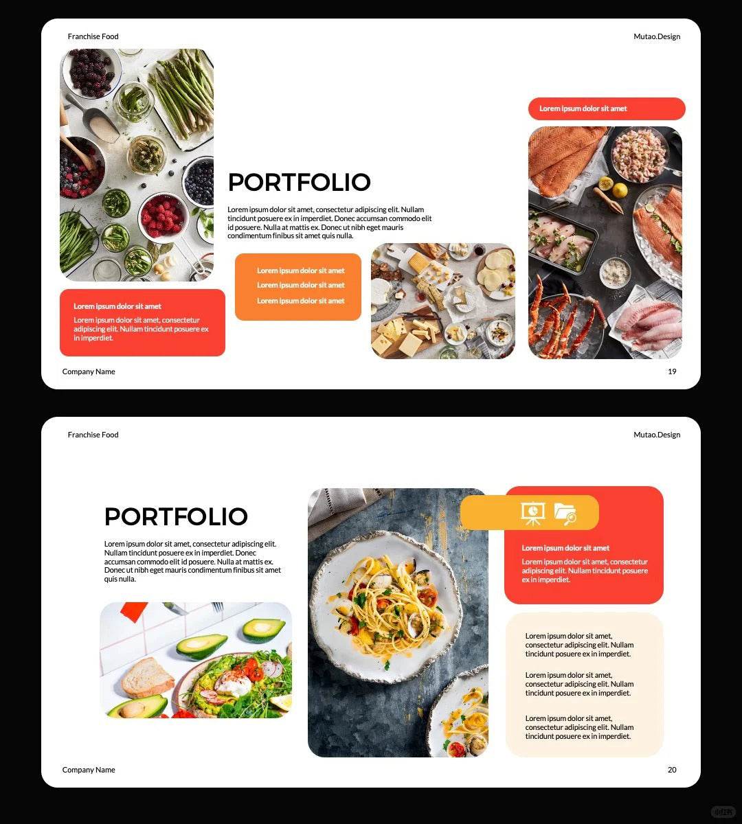 1064 High-end orange and red color Keynote PPT template - whaledesign