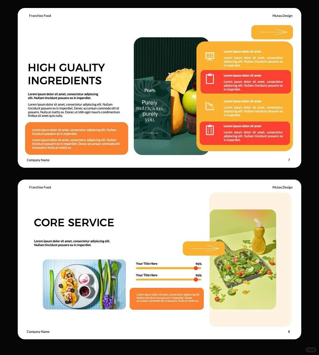 1064 High-end orange and red color Keynote PPT template - whaledesign