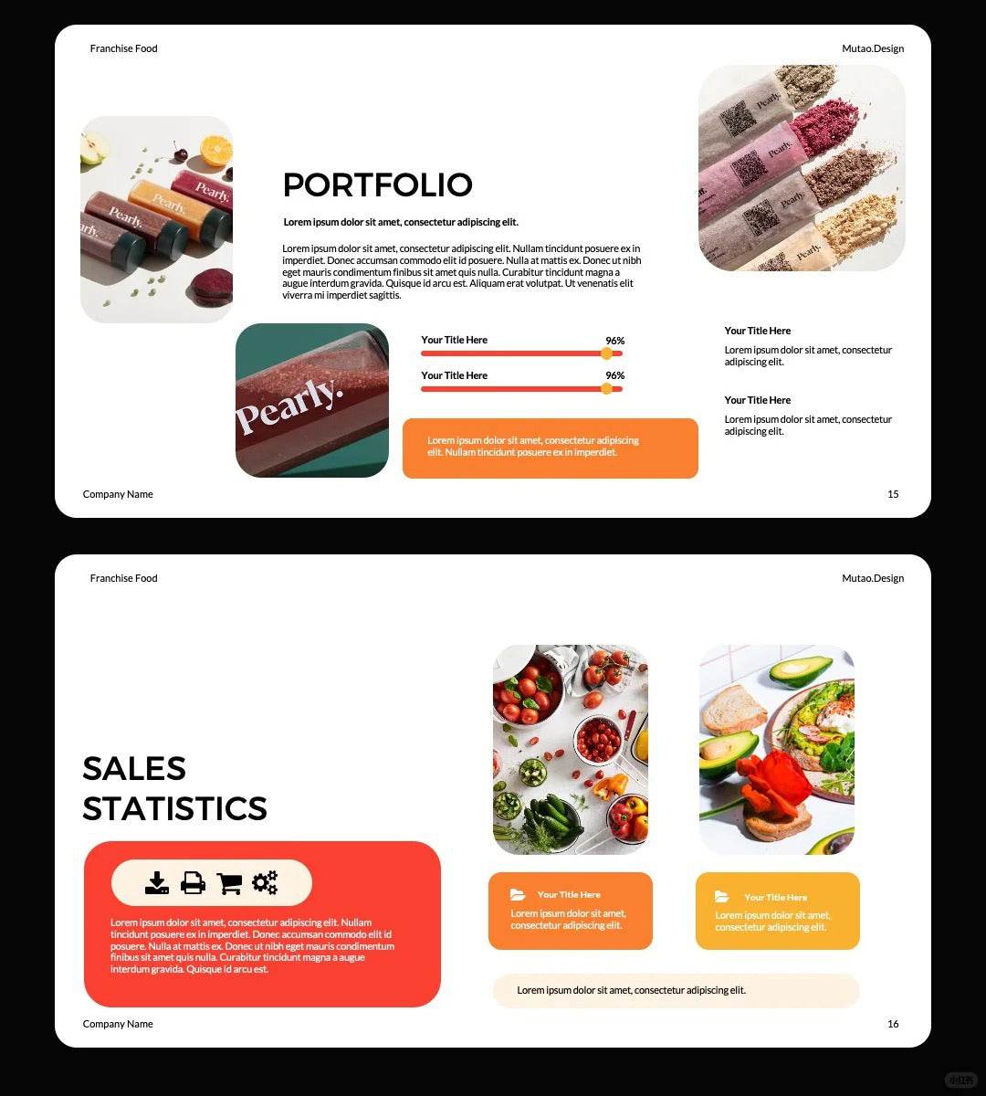 1064 High-end orange and red color Keynote PPT template - whaledesign