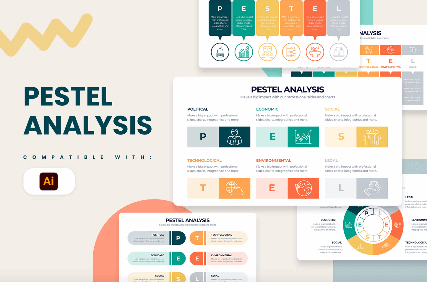 278Business PESTEL Analysis Illustrator Infographics - whaledesign