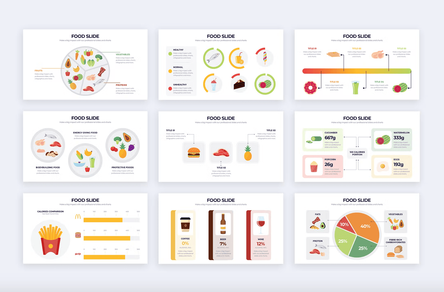 283Food Slides Illustrator Infographics - whaledesign