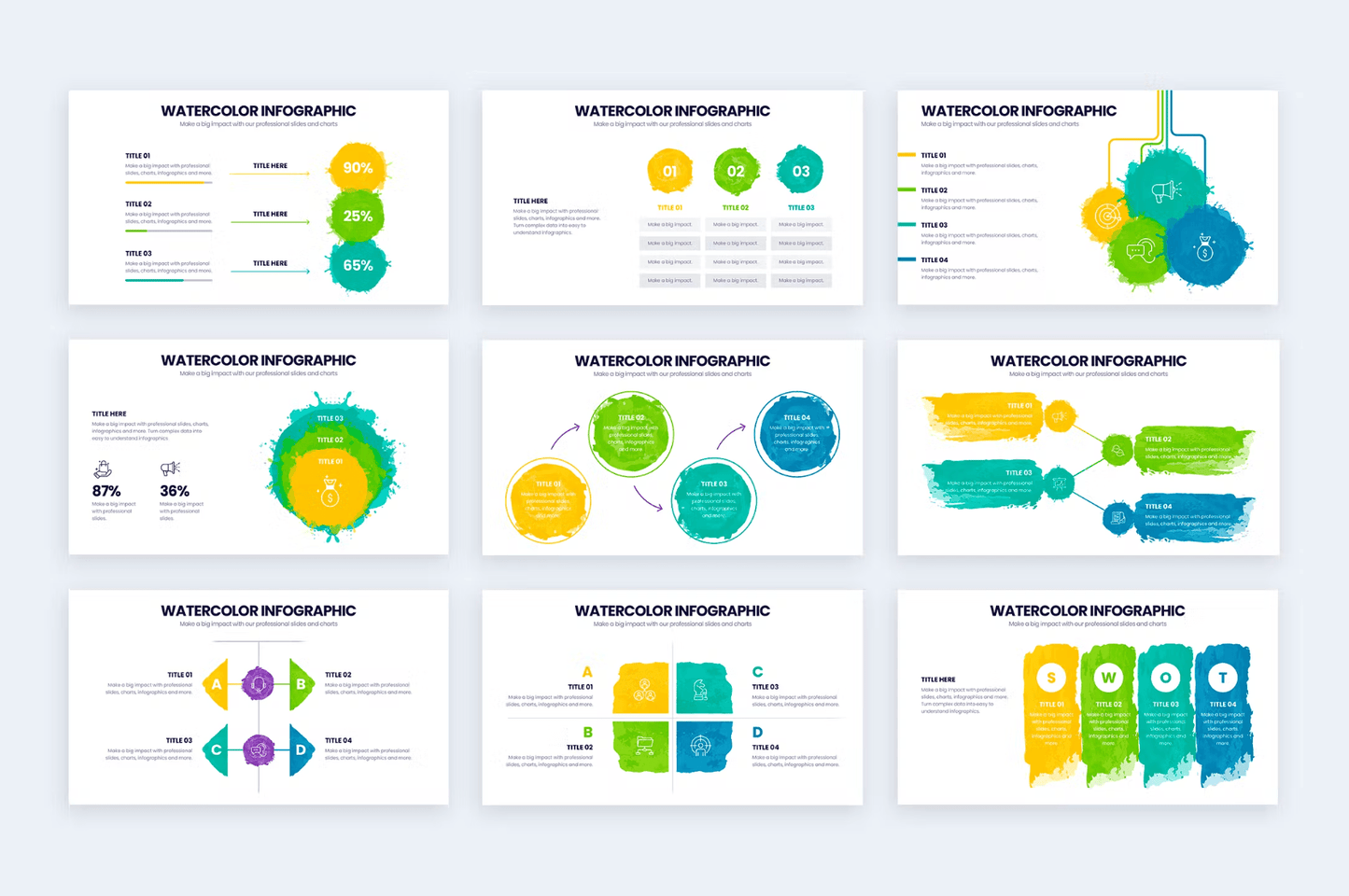 289Aesthetic Watercolor Illustrator Infographics - whaledesign