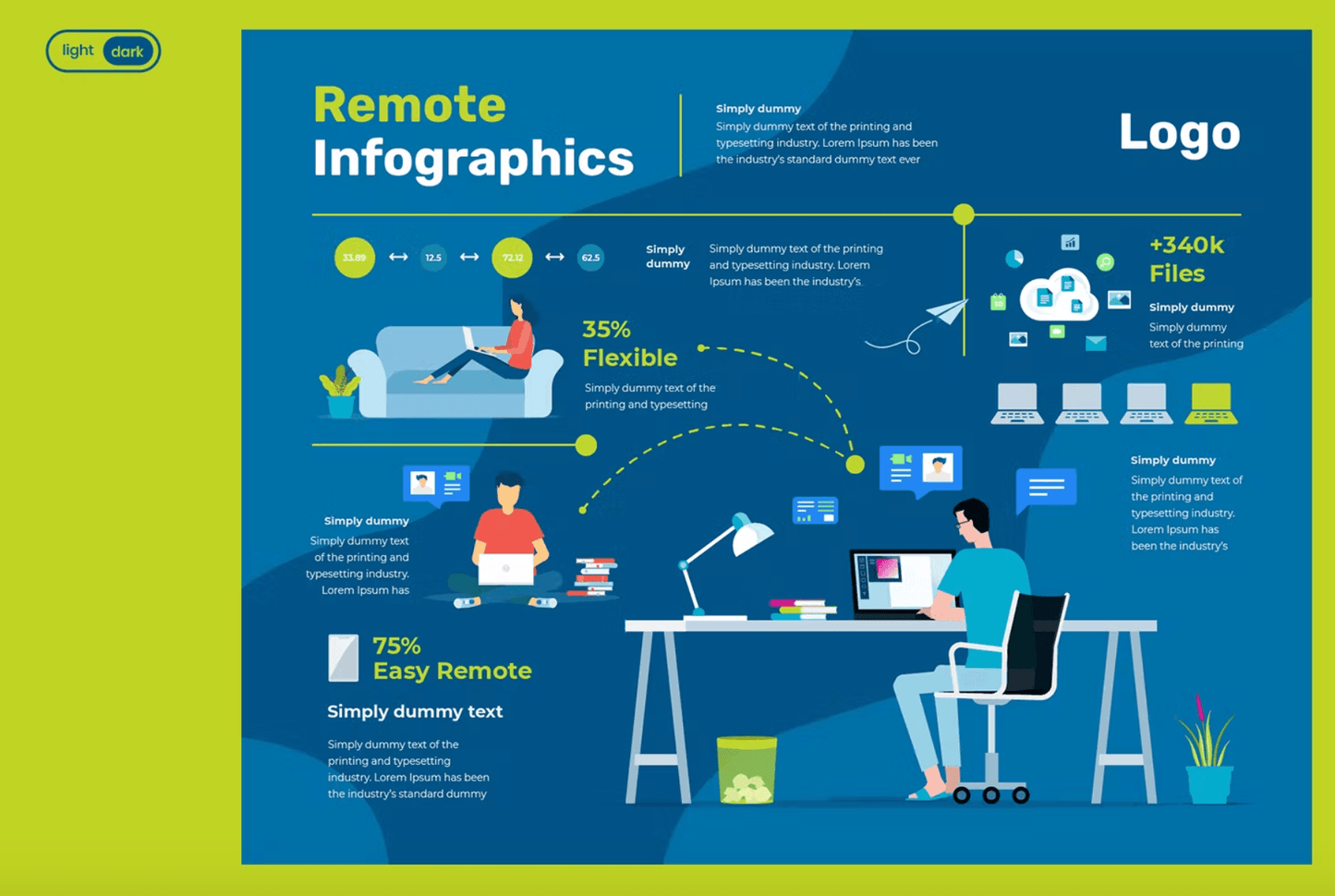 322Remote Working Infographic Templates - whaledesign