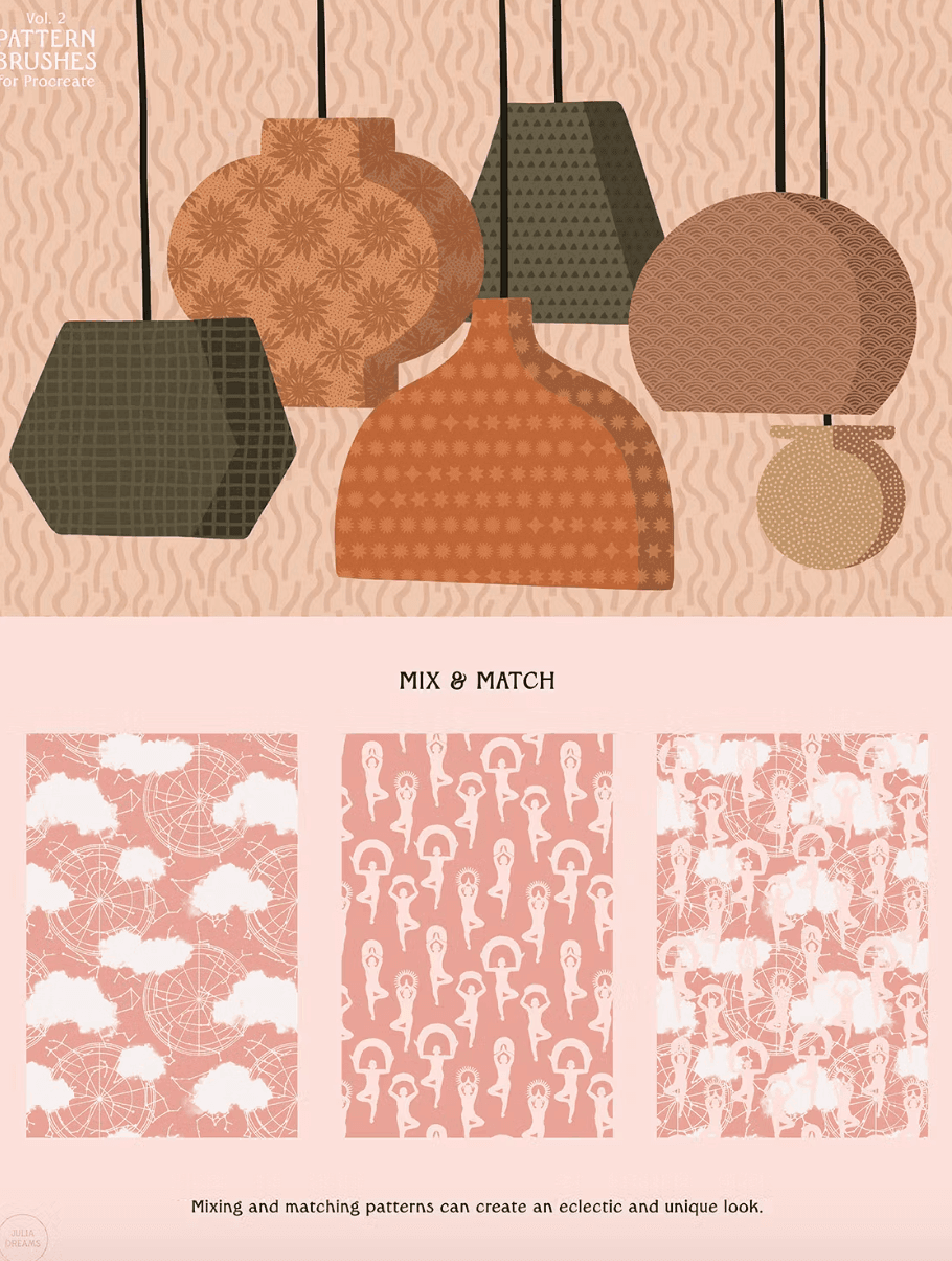 511 Pattern Brushes for Procreate Vol 2 - whaledesign