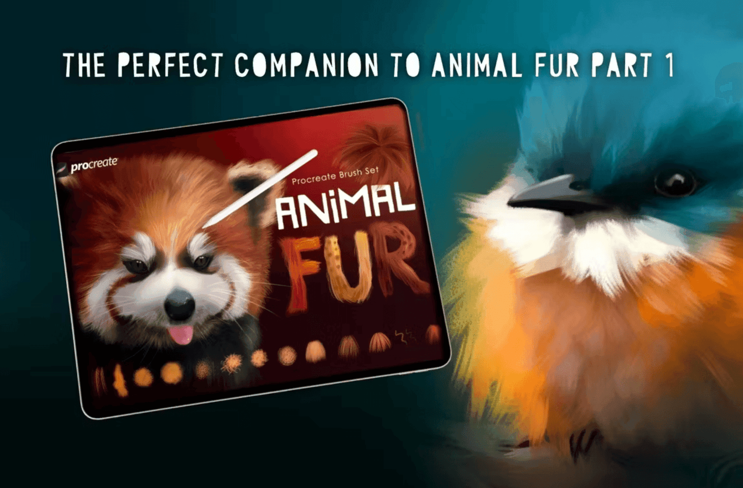 526 Animal Fur 2 Procreate Brushes - whaledesign