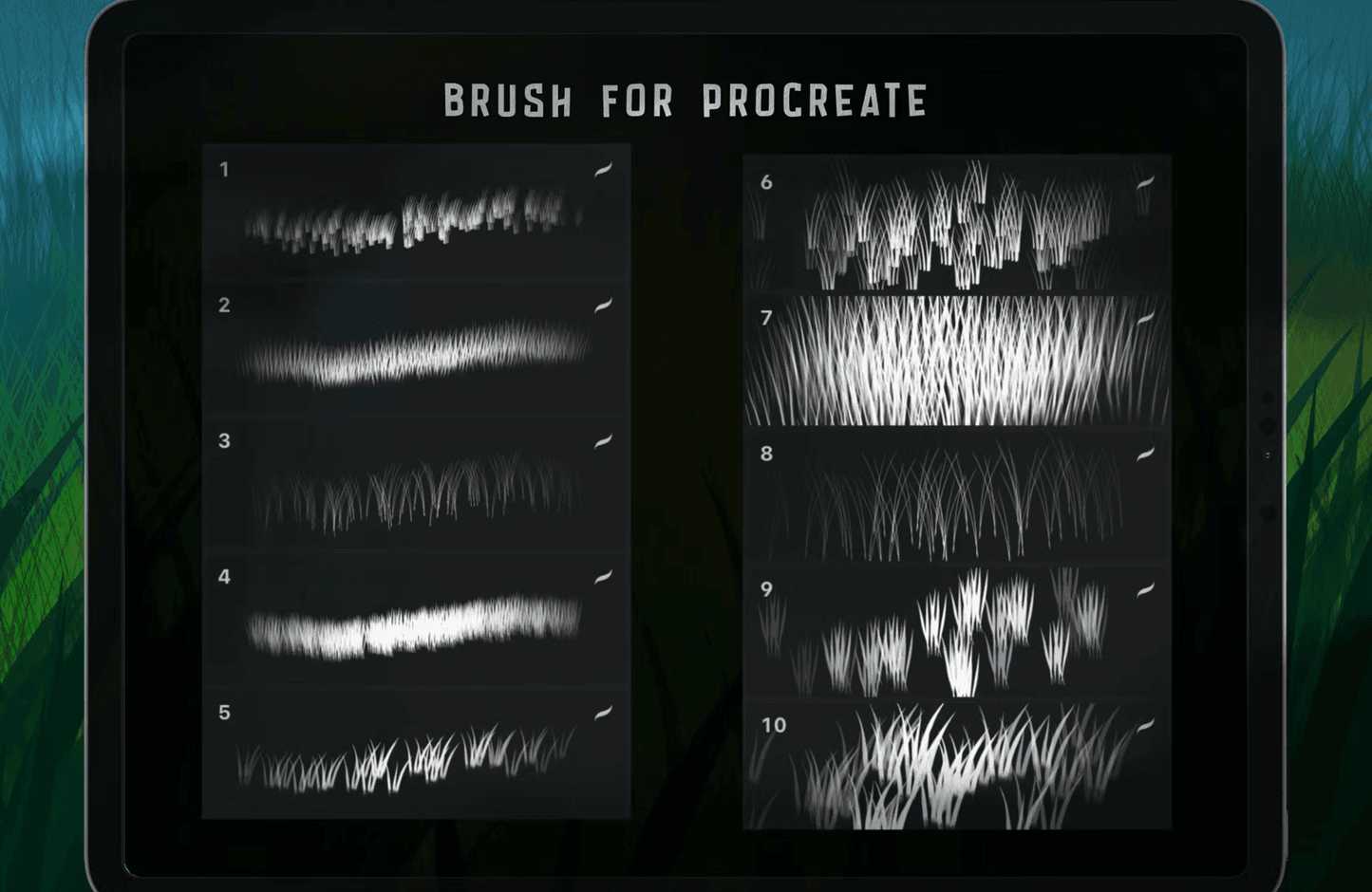 527 Dansdesign Grass Procreate Brush - whaledesign