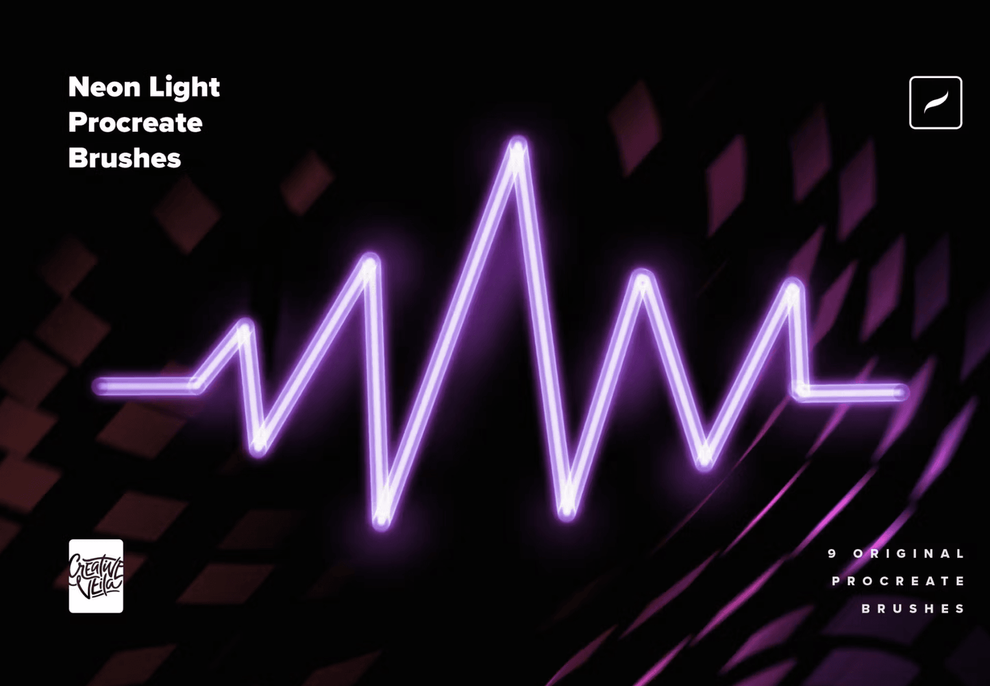 562 Neon Light Procreate Brushes - whaledesign