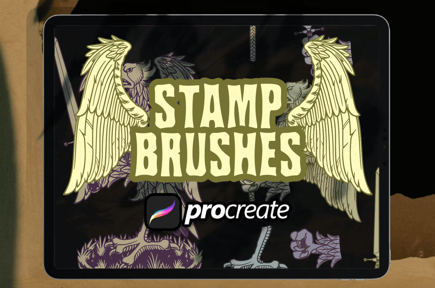 564 Heraldic Eagle Element Brush Stamp - whaledesign