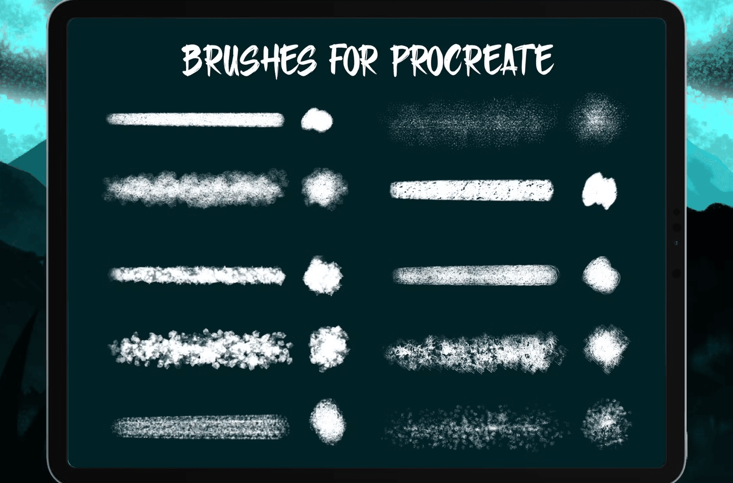 572 Manual Drawing Texture brush Procreate - whaledesign
