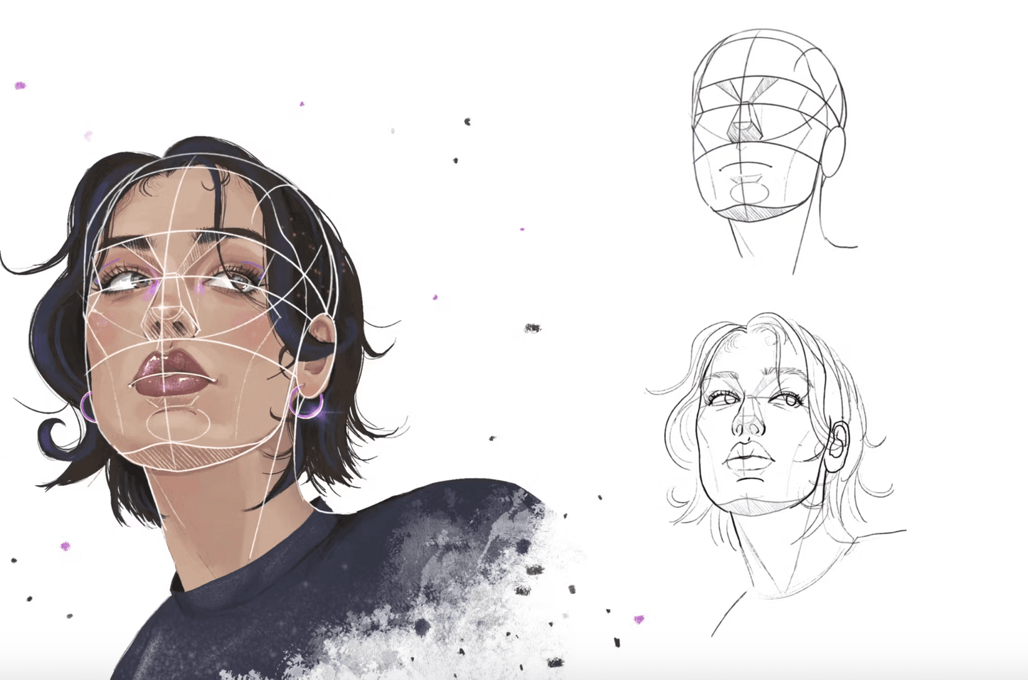596 10 Portrait Guide Stamps Procreate - whaledesign