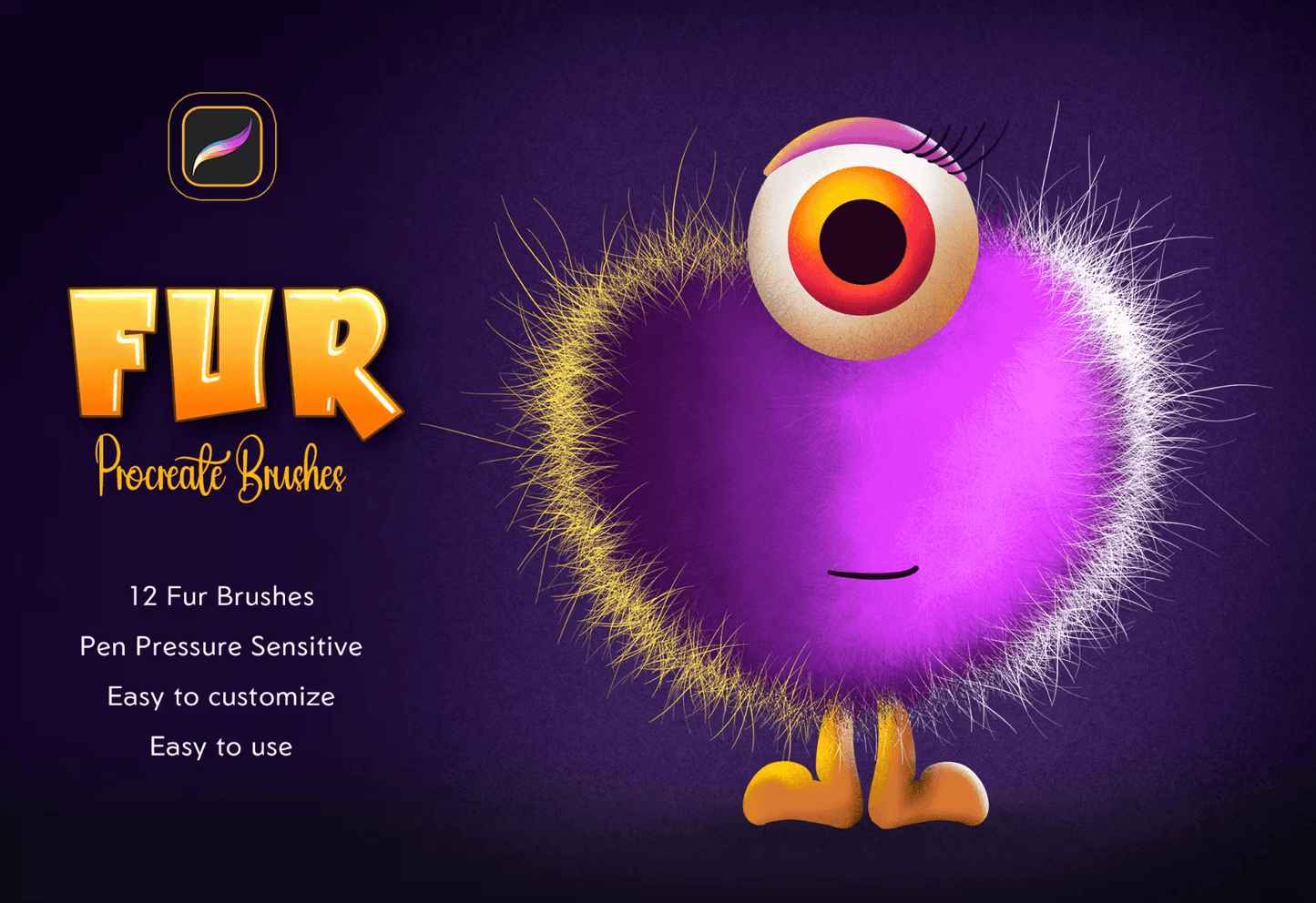 597 Fur Procreate Brushes - whaledesign
