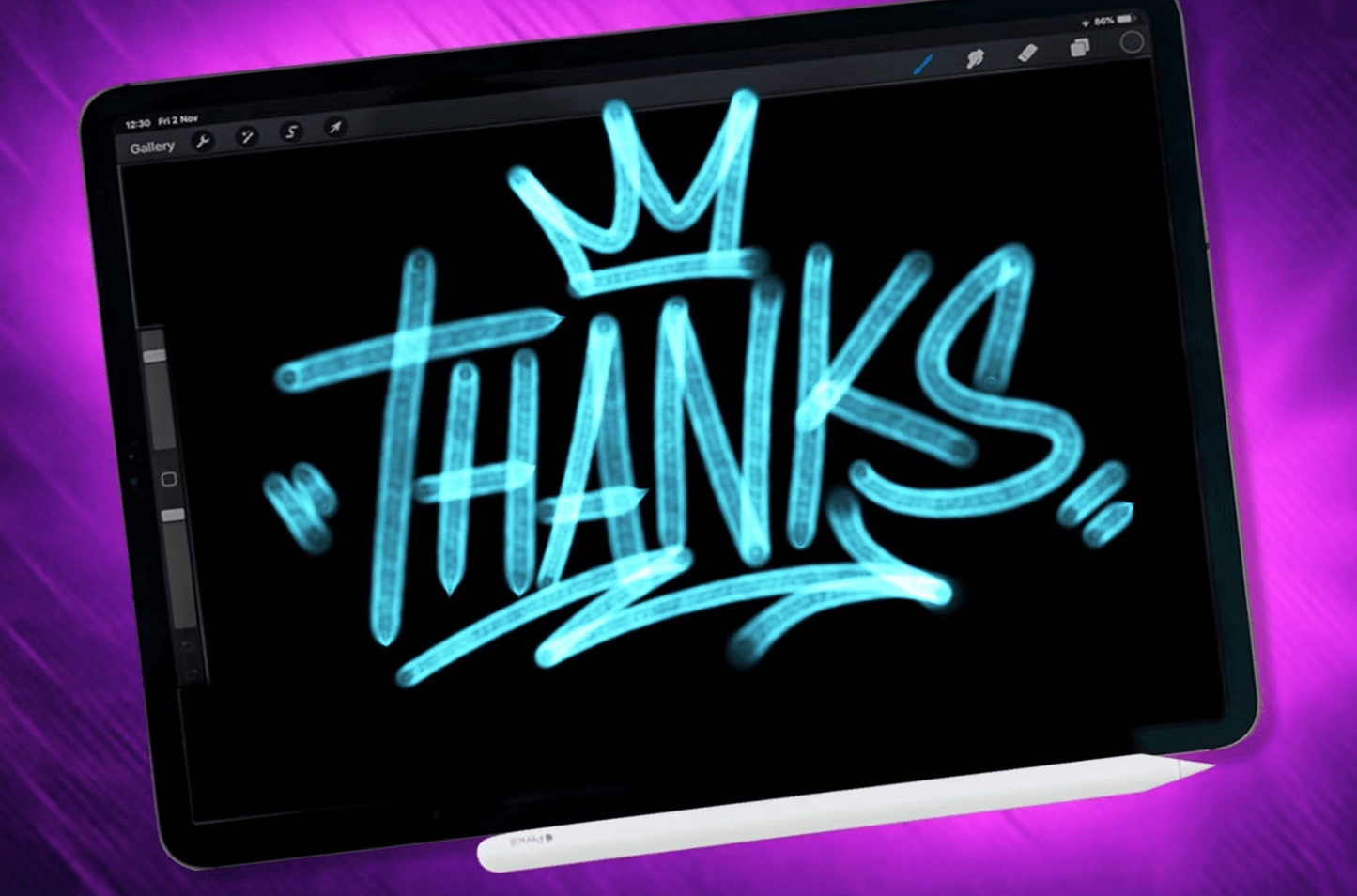 601 Dans Glowing Light Brush Procreate - whaledesign