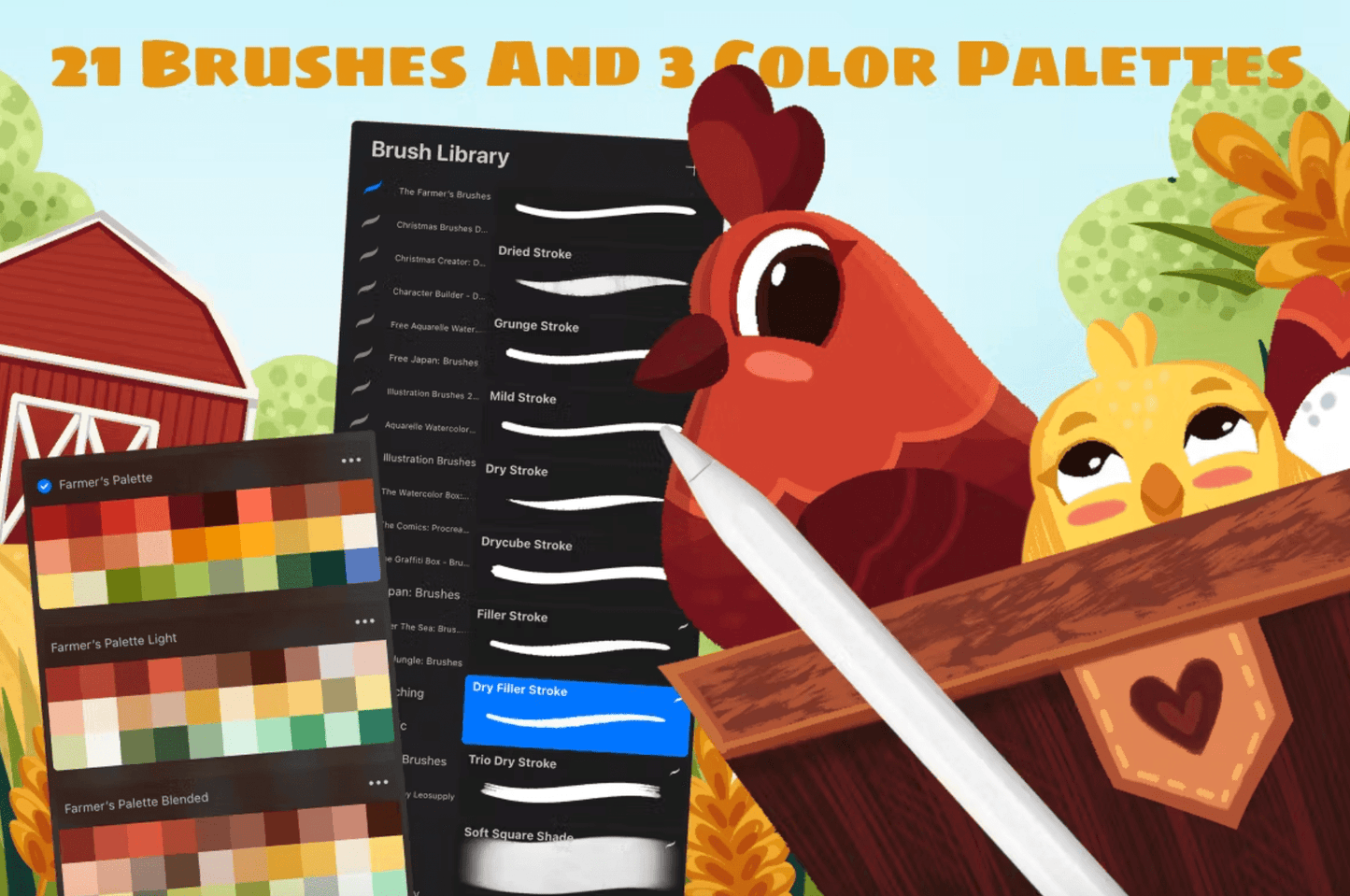 619 The Farmer’s: Procreate Brushes - whaledesign