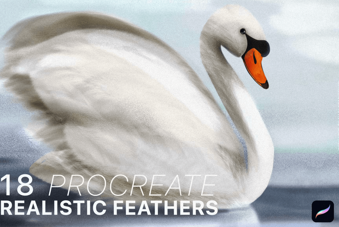 622 Procreate Realistic Feather Brushes - whaledesign
