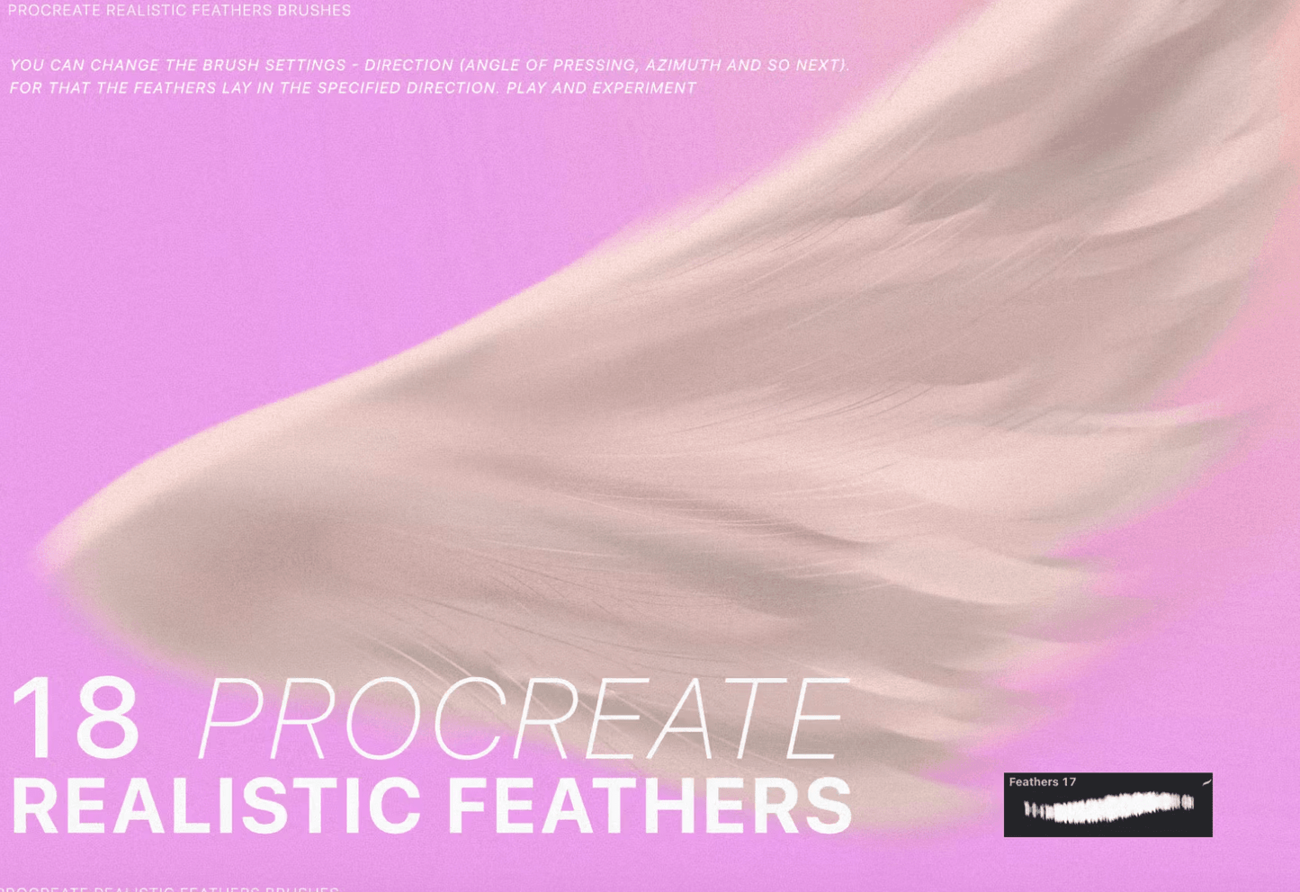 622 Procreate Realistic Feather Brushes - whaledesign