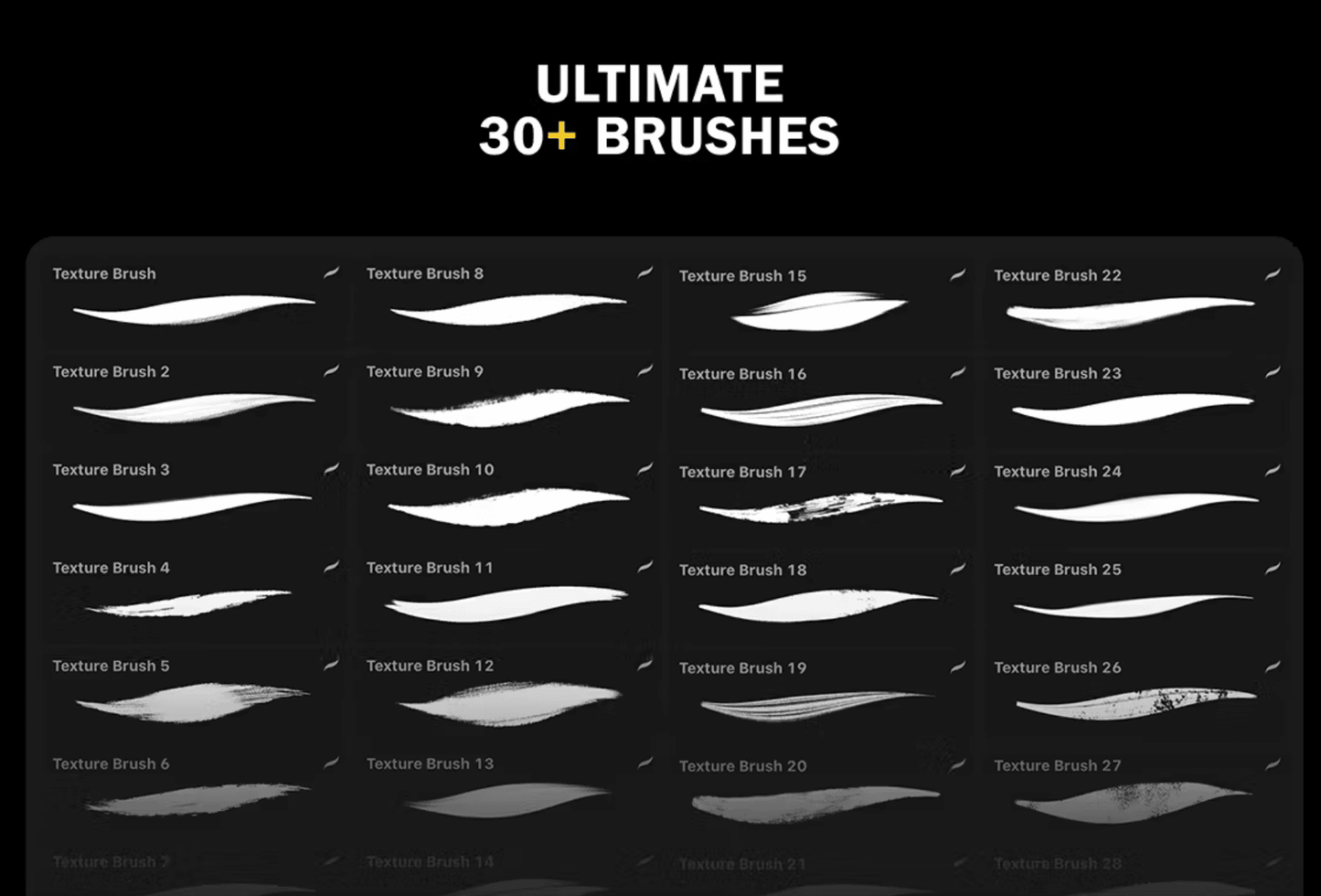 662 Procreate Lettering Texture Brushes - whaledesign