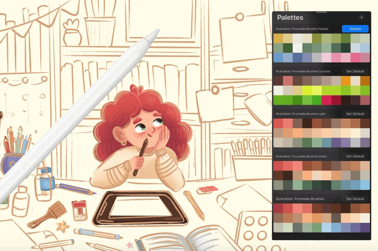 632 Illustration Brushes 2: Procreate Brushes - whaledesign