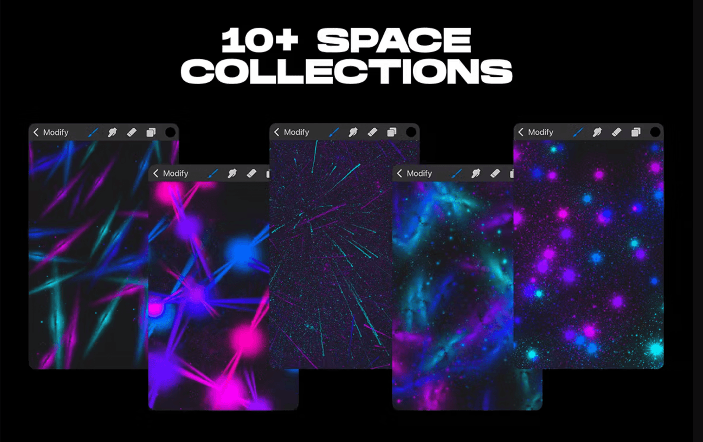634 Procreate Cosmic Space Brushes - whaledesign