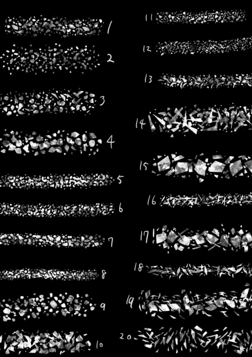 754 Procreate Gem Fragment Brush - whaledesign