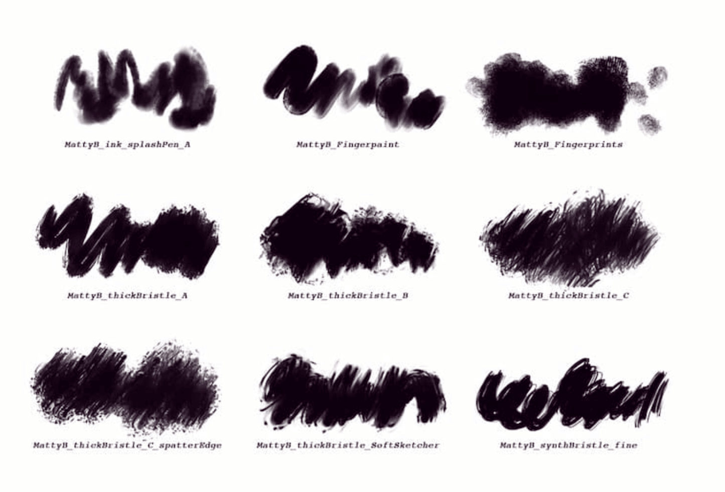 822 MattyB's Splatter Wet Media Brushes - whaledesign