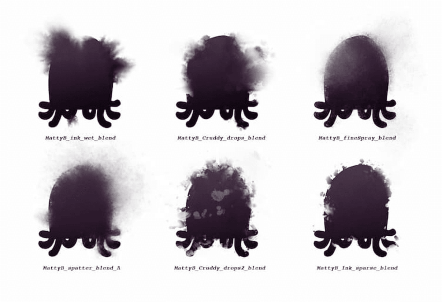 822 MattyB's Splatter Wet Media Brushes - whaledesign