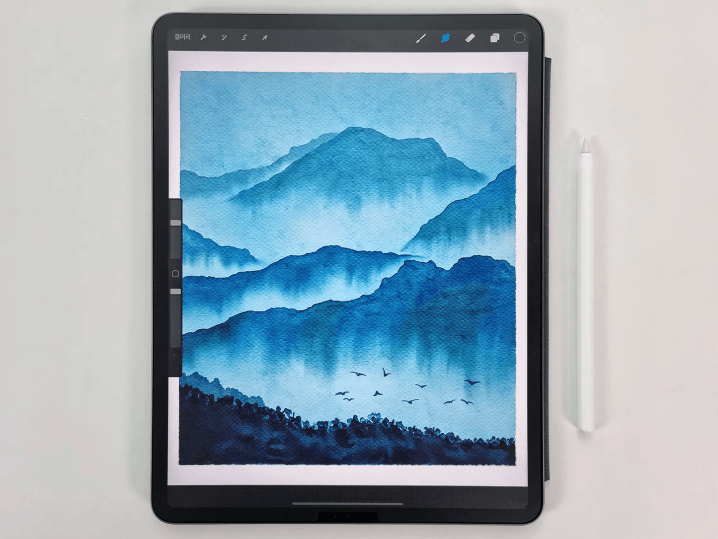 854 Procreate Watercolor Brush and Texture Paper Set - whaledesign